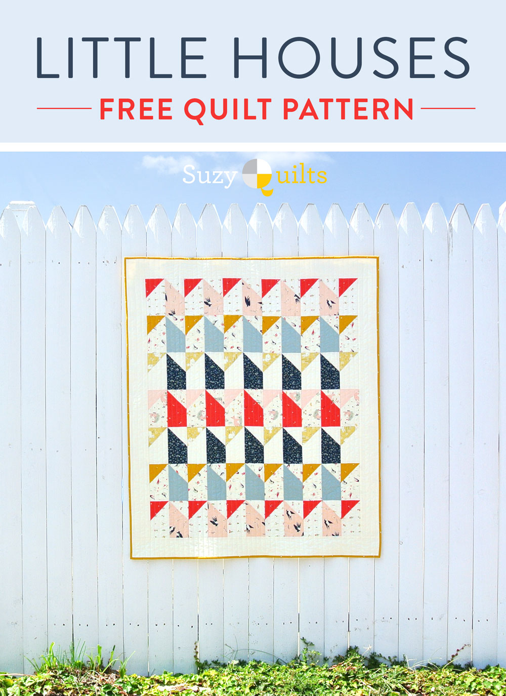 Free Little Houses Baby Quilt Pattern | Suzy Quilts https://suzyquilts.com/free-little-houses-baby-quilt-pattern