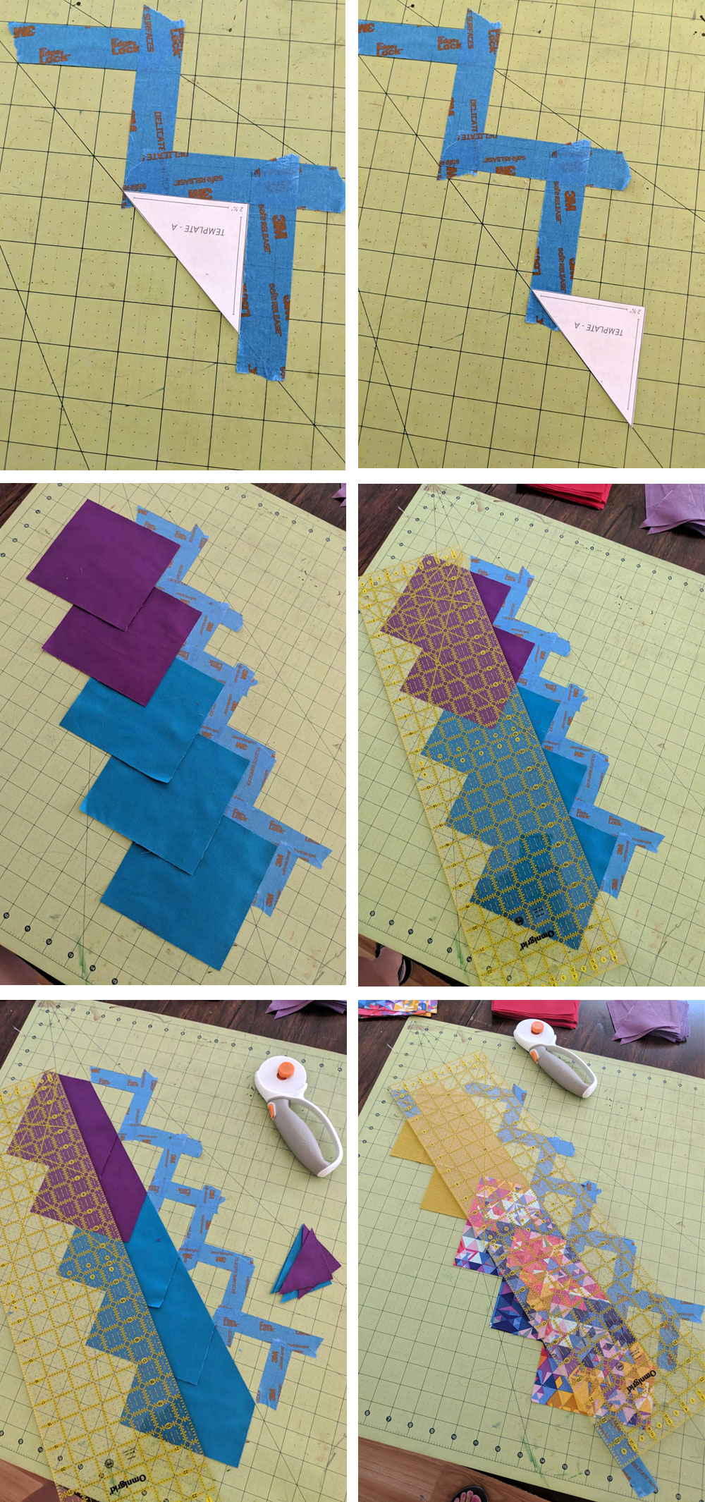 Glitter and Glow quilt pattern cutting hack. | Suzy Quilts https://suzyquilts.com/glitter-glow-quilt-pattern-use-scraps