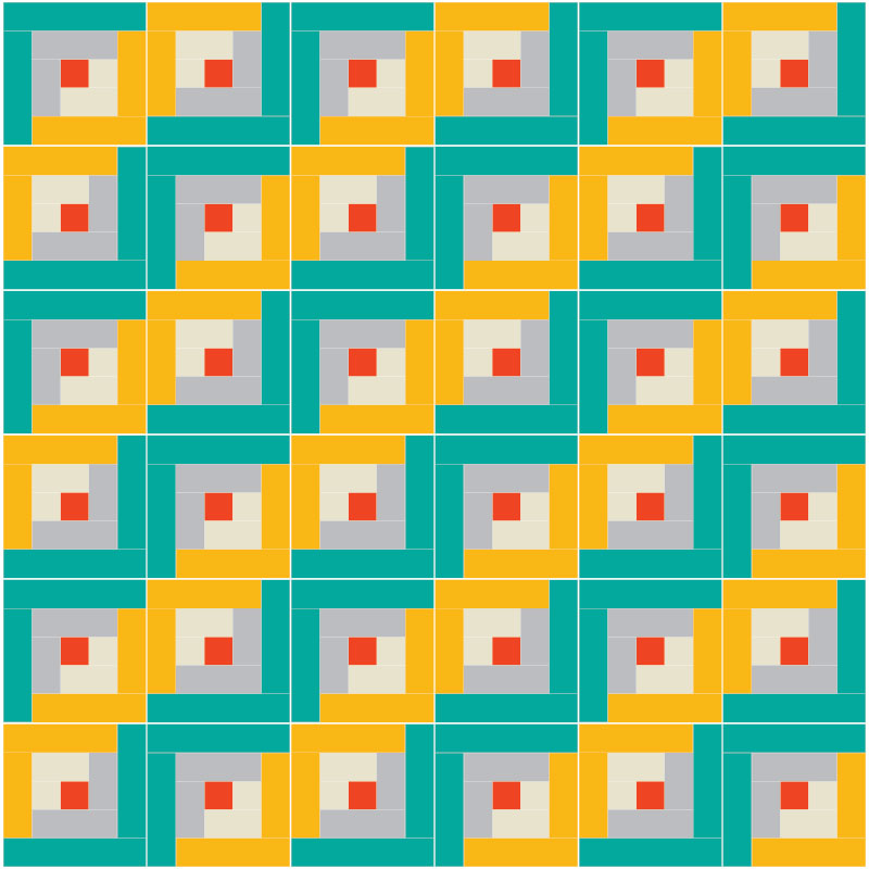 FREE Log Cabin Quilt Block Pattern! Design your own modern Log Cabin quilt block pattern based on the traditional design. See modern quilt inspiration!