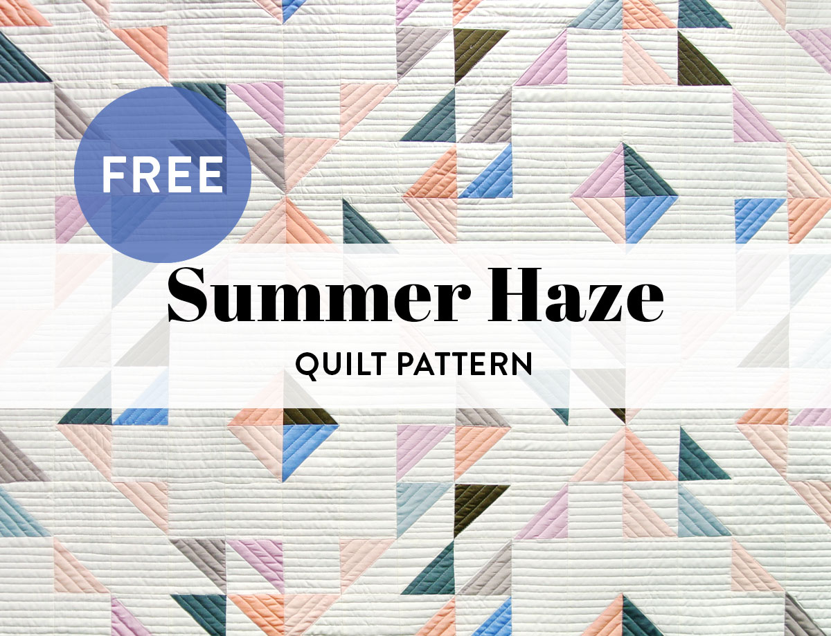 Get this FREE baby quilt pattern! This modern quilt uses half square triangles in a unique and beautiful way. suzyquilts.com