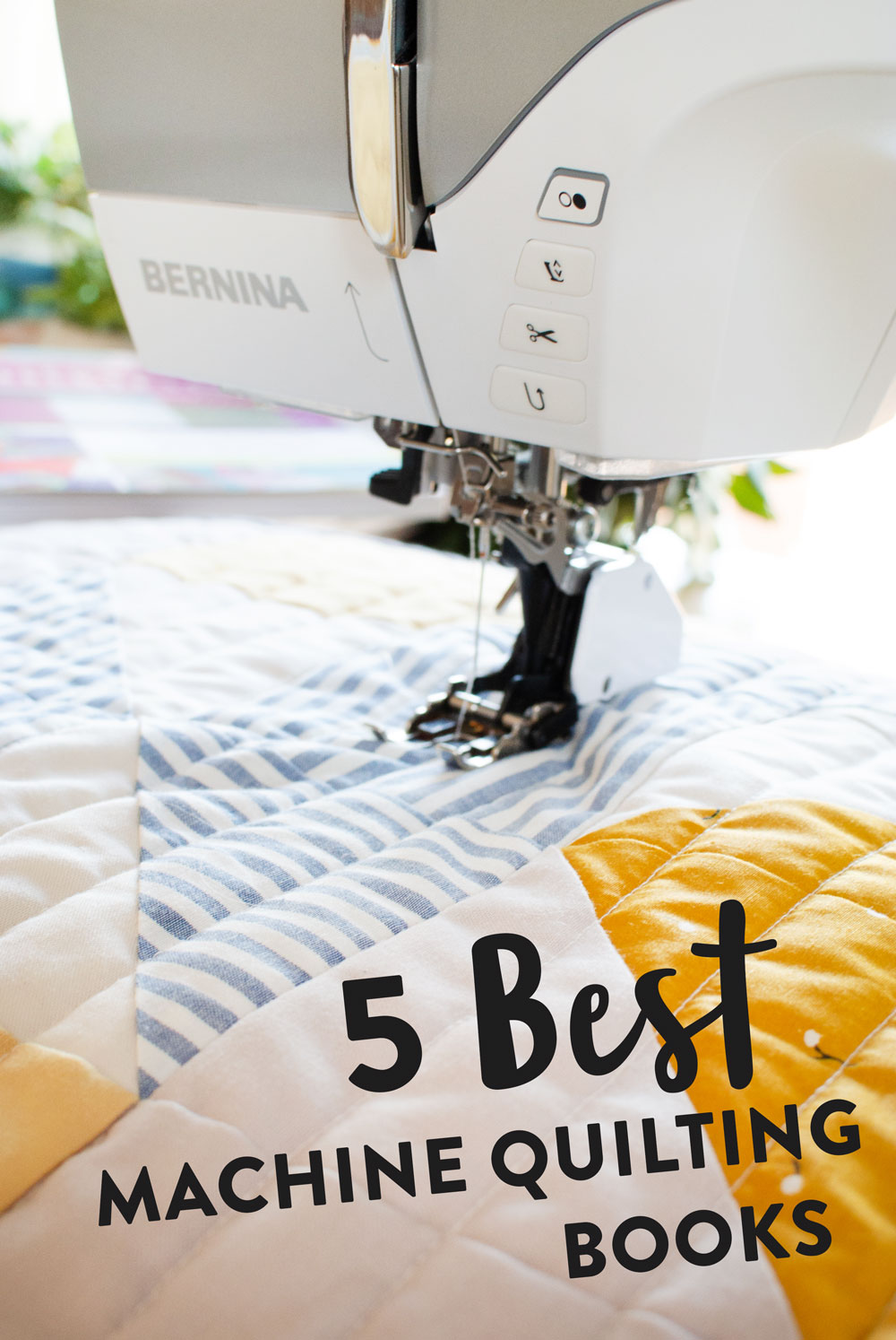 The 5 Best Machine Quilting books to help you jumpstart your skills and allow you to quilt like a pro on your domestic sewing machine at home!