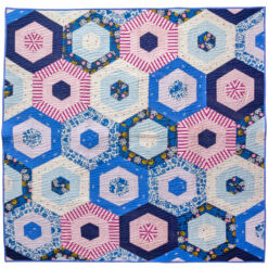 Handmade Periwinkle Hexie Quilt for Sale