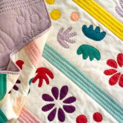 Bohemian Garden Quilt Pattern (Download) This throw quilt is made using 100% organic knit fabric and wool batting. It's incredibly textured and very very fluffy!