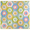 green spring hexies quilt for sale