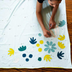 learn to hand sew this jersey Bohemian Garden wholecloth quilt