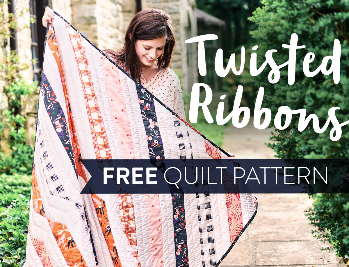 Get the free Twisted Ribbons quilt pattern and use Fill-A-Yard through Spoonflower