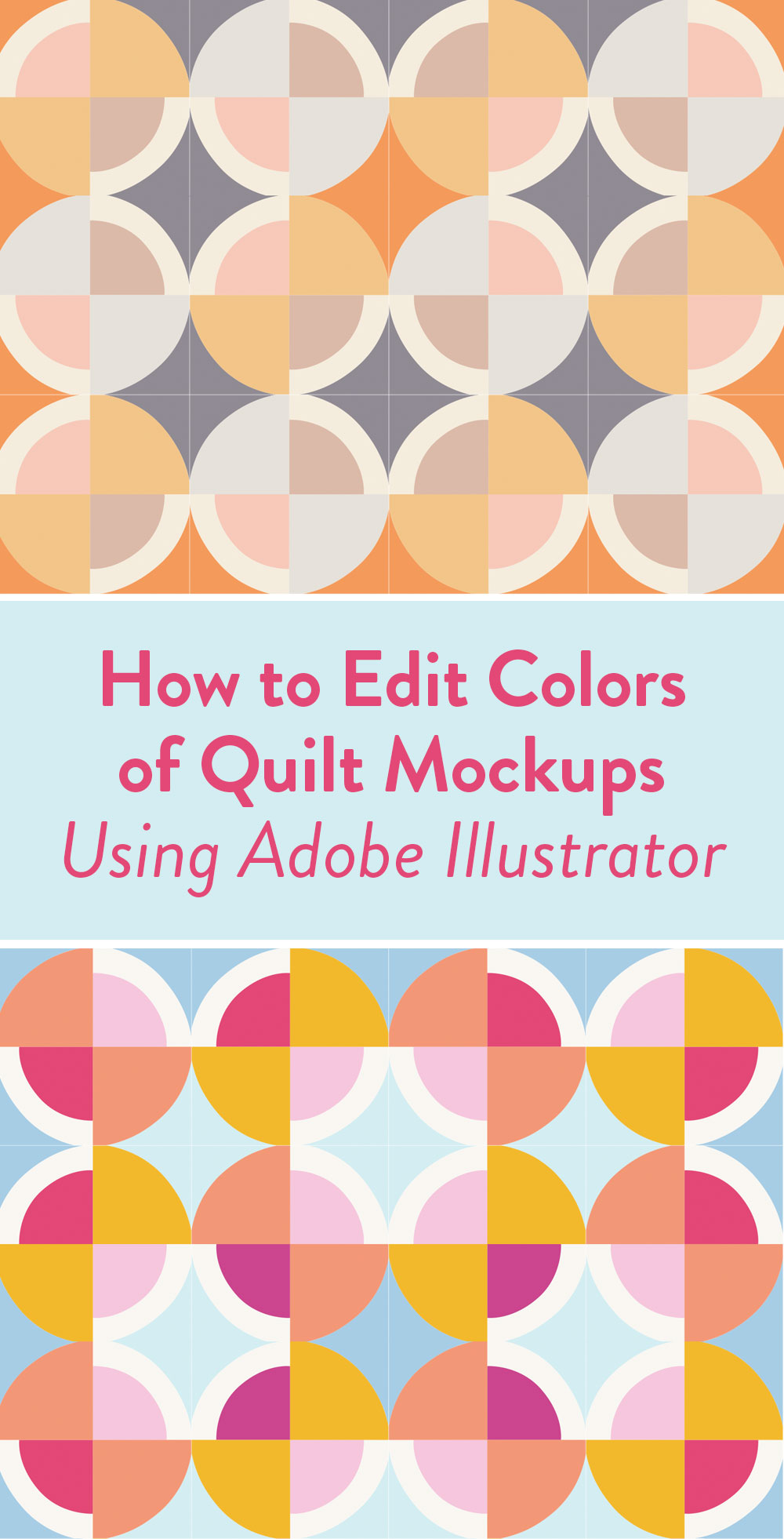 If you are a planner, or maybe have trouble picking fabrics for a quilt, check out this video tutorial showing you how to edit digital quilt mockups to test out various colors and swatches. This is an Adobe Illustrator tutorial. | Suzy Quilts