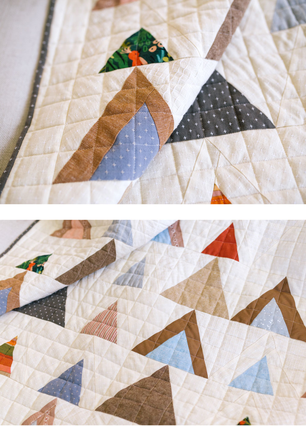 Join the Mod Mountains quilt pattern sew along! Learn new quilting skills and win weekly prizes as an online sewing community.