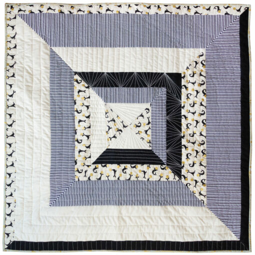 The Reflections quilt pattern is a beginner-friendly modern design that includes king, queen, full, twin, throw and baby quilt sizes.