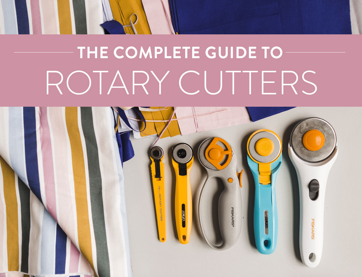 Learn all about different rotary cutter sizes, handles, and blades in this complete guide to quilting rotary cutters. Find the best rotary cutter for you! Suzy Quilts #rotarycutter #quiltingtools #quilting