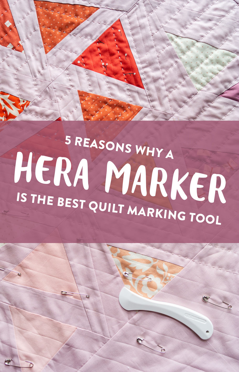 A hera marker is ideal for marking guide lines on your quilt because it only makes creases and not actual marks. Watch a video tutorial on how to use it! SuzyQuilts.com #quiltingtips #quiltingtools