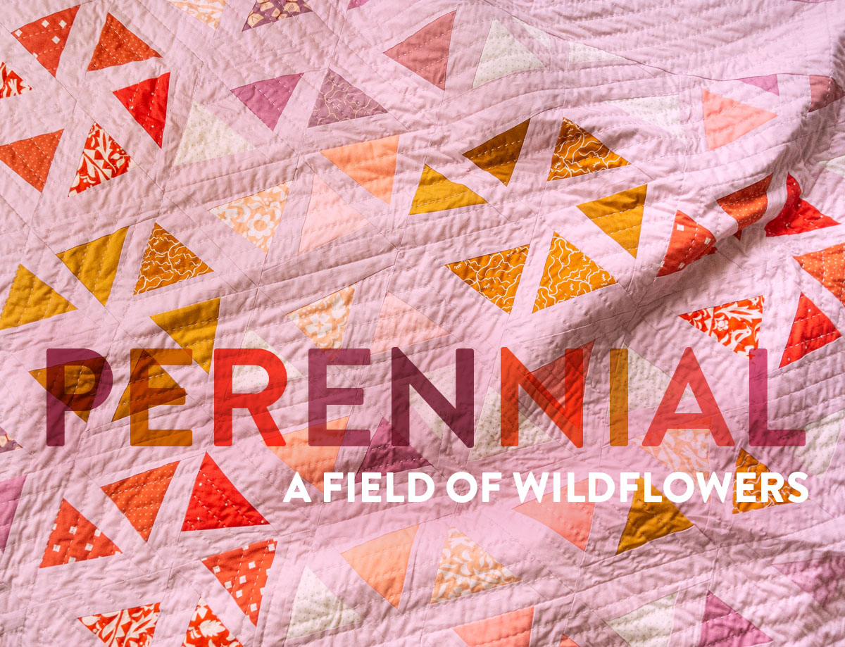 The perfect flower quilt pattern! The Perennial quilt pattern looks like wildflowers growing in a meadow – so use your scraps! Fat quarter and fat eighth friendly plus video tutorials! suzyquilts.com #FlowerQuiltPattern