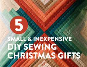 5 Small and Inexpensive DIY Sewing Christmas Gifts! Make a quilted table runner with this free tutorial. suzyquilts.com #quiltedtablerunner #ChristmasDIY