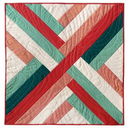 The Maypole quilt wall hanging finishes at 30" x 30" and is the perfect, modern quilt design to warm up the walls of any room. Make one for each season!