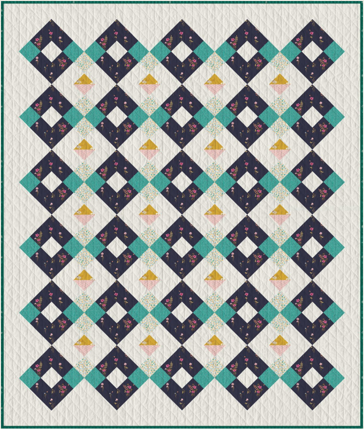 Get this free Arcade Free Quilt Pattern! Get this Free Diamant Quilt Pattern! A beginner friendly quilt pattern made only from strip piecing. suzyquilts.com
