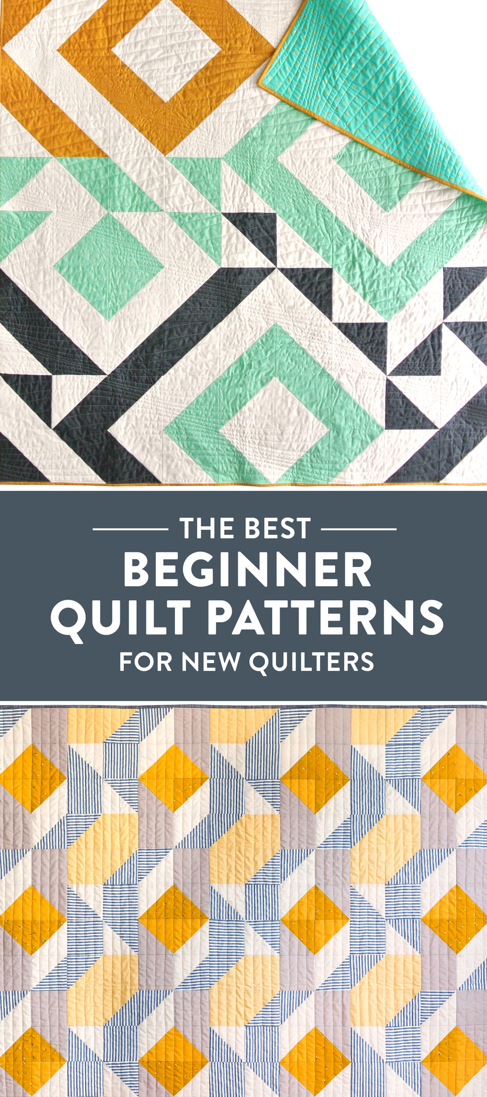 6 of the BEST beginner quilt patterns for new quilters! Jelly roll friendly, fat quarter friendly, scrap friendly – perfect for a newbie quilter. suzyquilts.com #quiltpattern #freequiltpattern