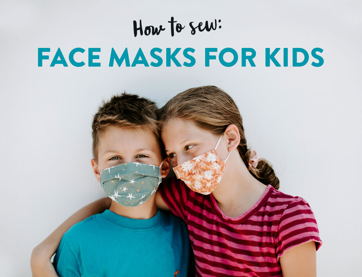 Learn how to make comfortable face masks for kids in this easy sewing tutorial! All you need is a little bit of fabric and some elastic. suzyquilts.com #facemasks #kidfacemask