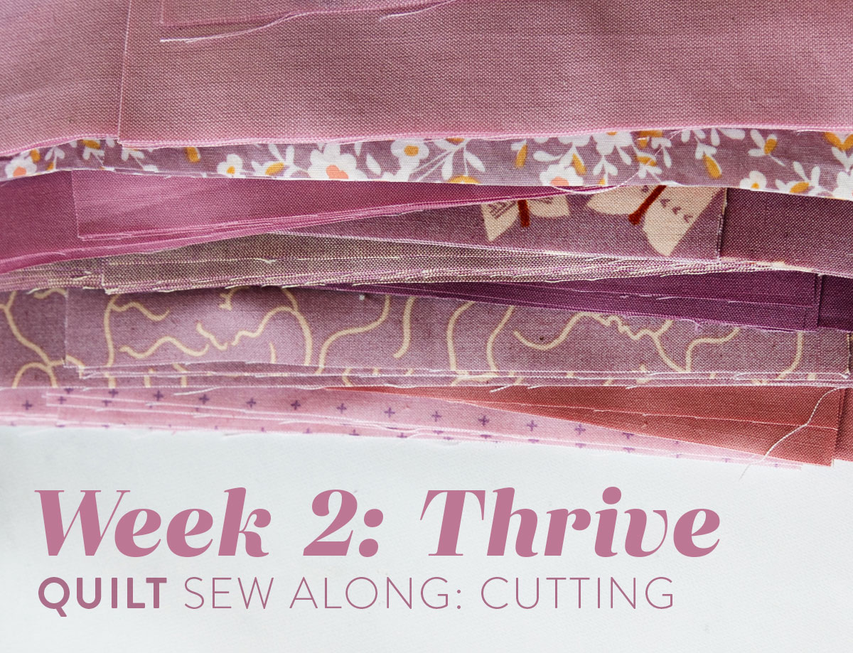 The Thrive quilt along includes lots of extra instruction over a 6 week period of time in sewing the fat quarter friendly throw-sized Thrive quilt. suzyquilts.com #quiltalong
