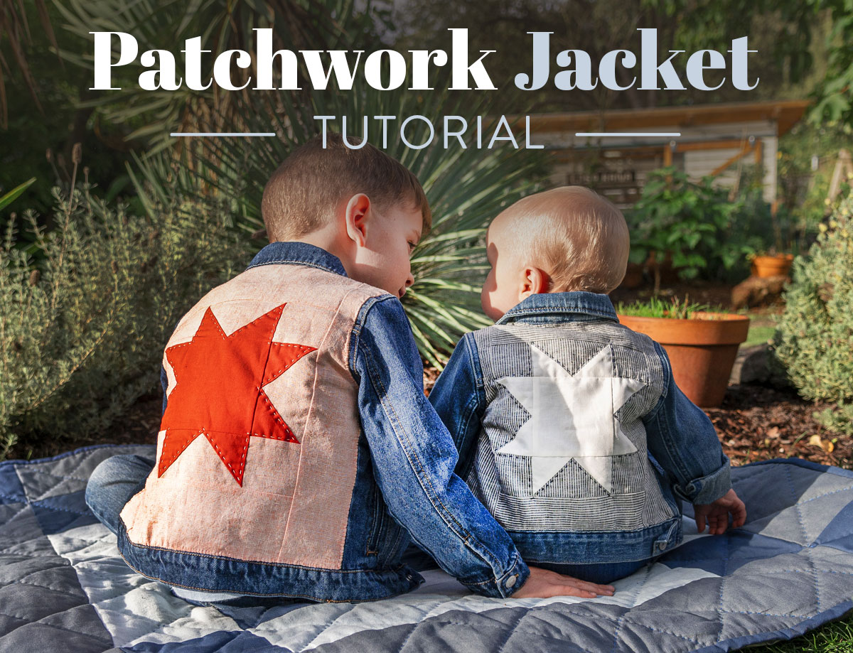 This simple patchwork jacket tutorial is the perfect way to breathe new life into old clothes. Upcycle denim or old clothing to make quilted clothing! suzyquilts.com #upcycleclothes #patchworkjacket