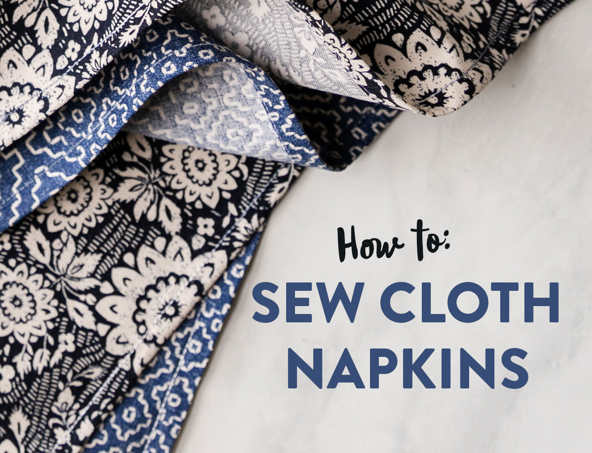 Learn how to sew a napkin in this beginner-friendly DIY cloth napkins tutorial. This fat quarter friendly sewing tutorial is incredibly fast and easy! suzyquilts.com #napkinstutorial #diysewing