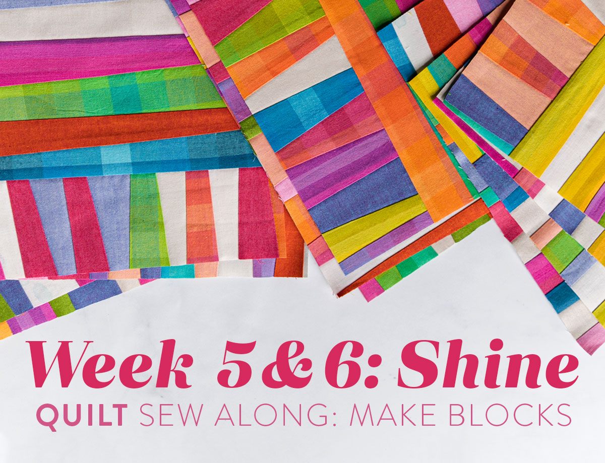 The Shine quilt sew along includes lots of added tips and videos to help you make this modern quilt pattern. This fat quarter quilt pattern is beginner friendly and focuses on improv sewing. suzyquilts.com #fatquarterpattern #improvquilt