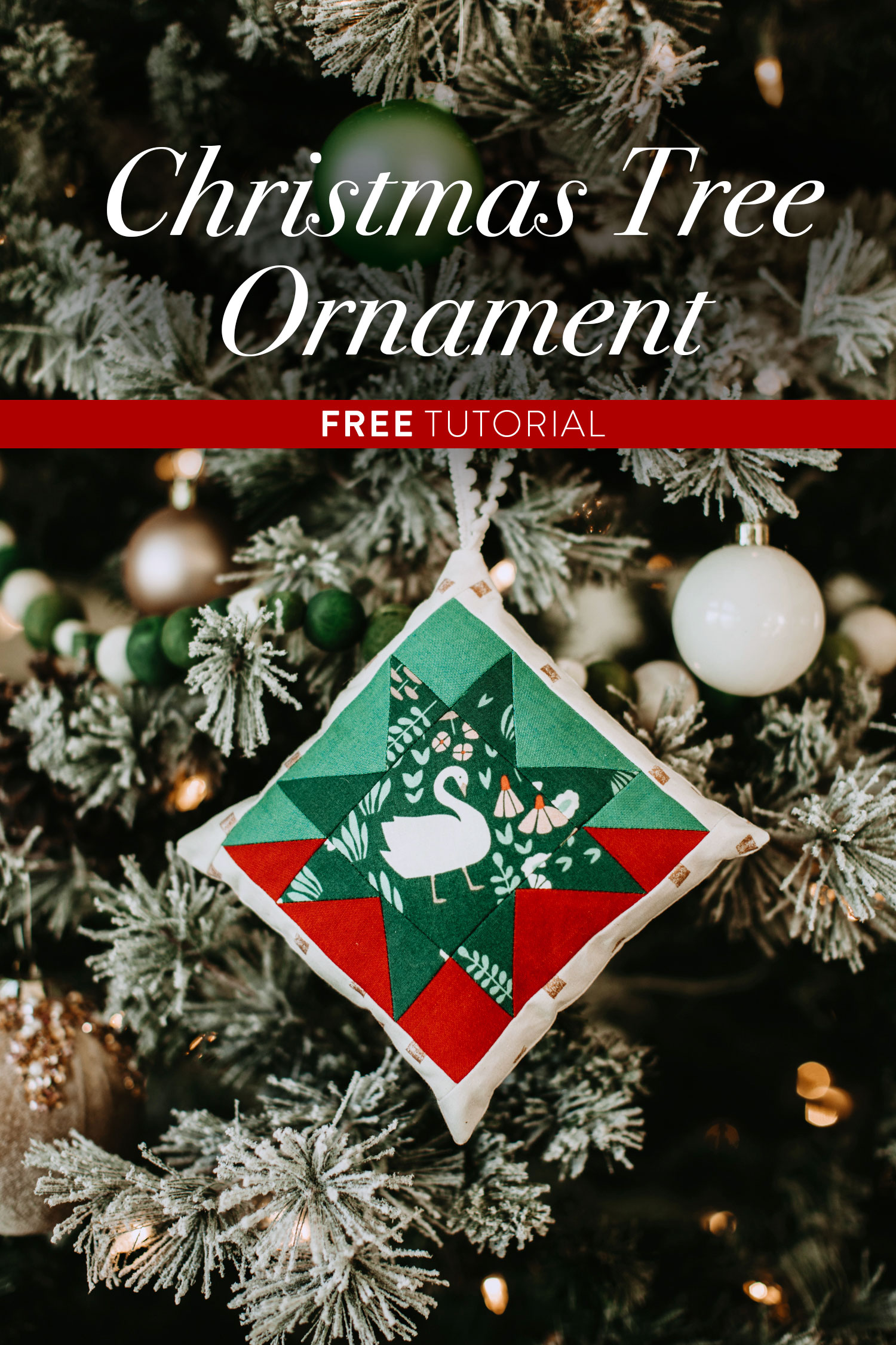 This Christmas Tree Ornament Tutorial walks you through an easy DIY project based on the Stars Hollow Quilt pattern by Suzy Quilts | suzyquilts.com #christmasornament #DIYornament