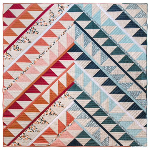 The Gather quilt pattern is a modern HST quilt in digital PDF download format. It includes queen, twin, throw and baby quilt sizes. suzyquilts.com #quiltpattern