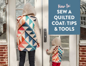 How to sew a quilted coat: tips on choosing fabric, a coat pattern and a quilt pattern plus tips on how to make your coat fit you! suzyquilts.com #quiltedcoat #sewcoat