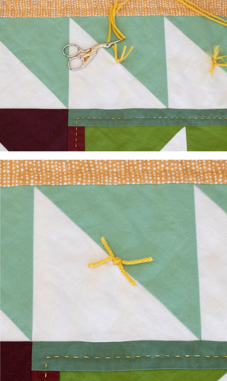 Quilt Tying Tutorial How to Tie a Quilt with Yarn or Embroidery Thread