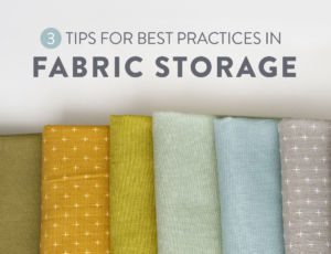 3 tips you need to know about best practices for fabric storage to prevent damage to your quilt fabric stash. Follow these simple steps to keep your quilt fabrics looking brand new! suzyquilts.com #quilting #fabric