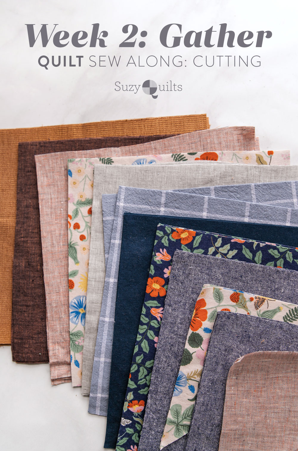 The Gather quilt sew along is an online quilting community experience! We will make this modern quilt pattern together – one week at a time. suzyquilts.com #quiltalong #quiltpattern