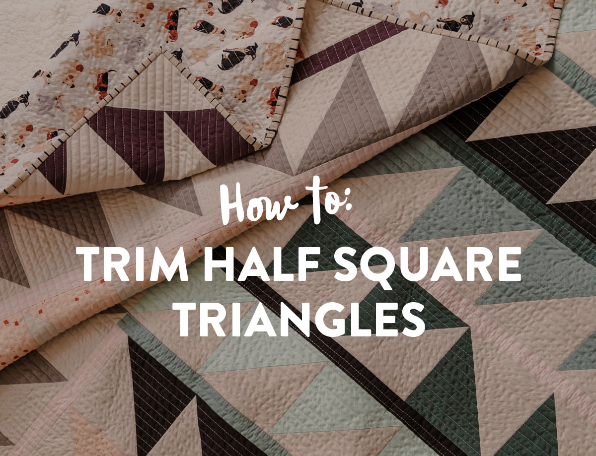 The best tutorial on how to trim half square triangles! Make perfect HSTs every time with this sewing method. suzyquilts.com #hst #quilting