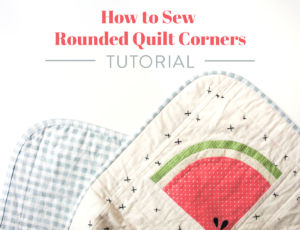 A step by step tutorial including photos and all the tools you need to get perfectly rounded quilt corners. Learn the best tips and tricks for rounding the corners of any quilt project and attaching a smooth binding.