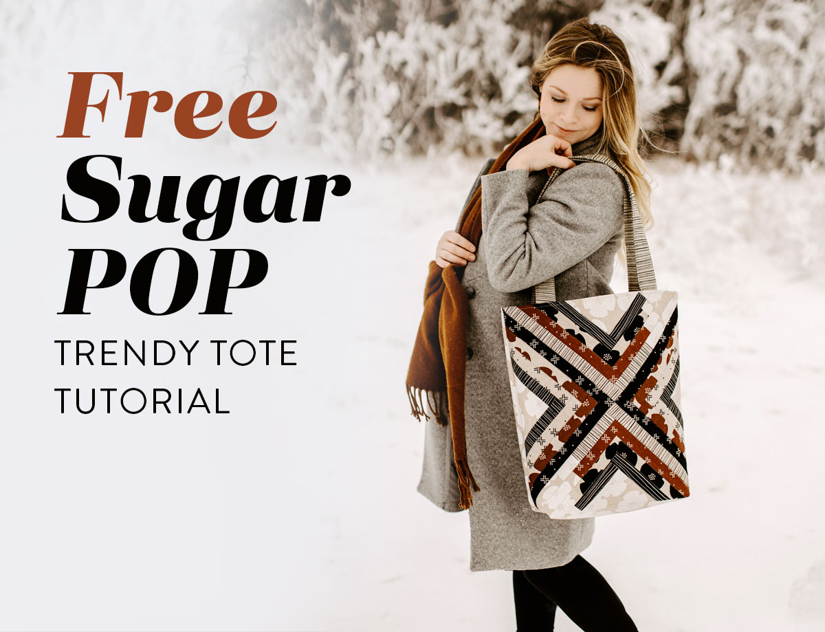 This beginner friendly Sugar POP trendy tote tutorial walks you through step by step instructions to create a beautiful quilted tote bag! suzyquilts.com #totetutorial #DIYtote
