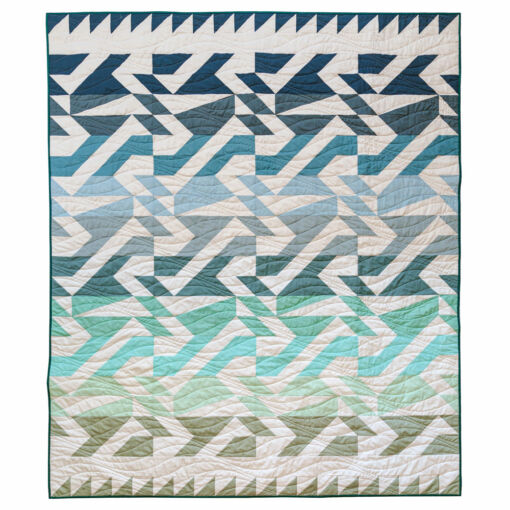 The Voyage quilt pattern is fat quarter friendly and a great quilt pattern for beginners! It includes king, queen, twin, throw and baby quilt sizes plus instructions for a two-color quilt version.