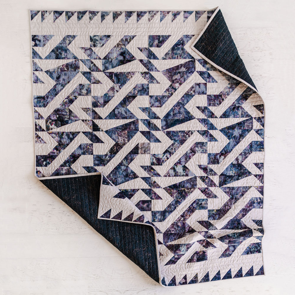 The Voyage quilt pattern is fat quarter friendly and a great quilt pattern for beginners! It includes king, queen, twin, throw and bay quilt sizes plus instructions for a two-color quilt version.