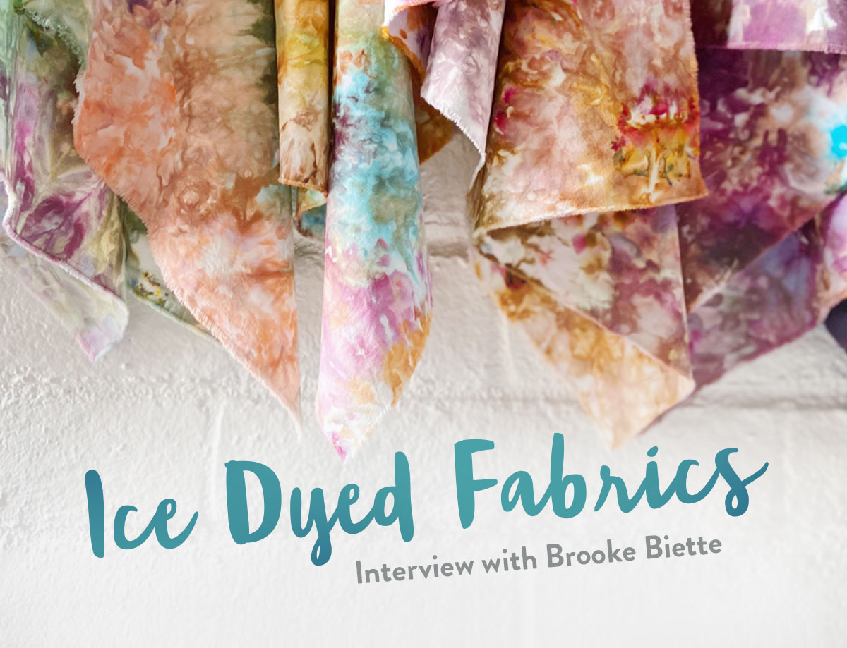 Learn all about ice dyeing from professional hand dyer Brooke Biette, who shares tips for using ice dyed fabrics in quilts, how to care for ice dyed fabrics, and what inspires her hand dye quilting fabric. suzyquilts.com #sewingdiy #quilting