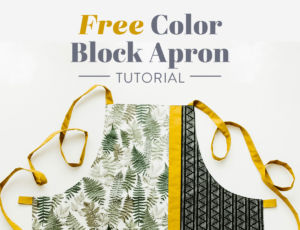 Learn how to make a fast and easy color block apron in this step by step photo tutorial. Perfect for summer grilling and baking, this apron makes a great gift too! suzyquilts.com #quilting #sewingdiy