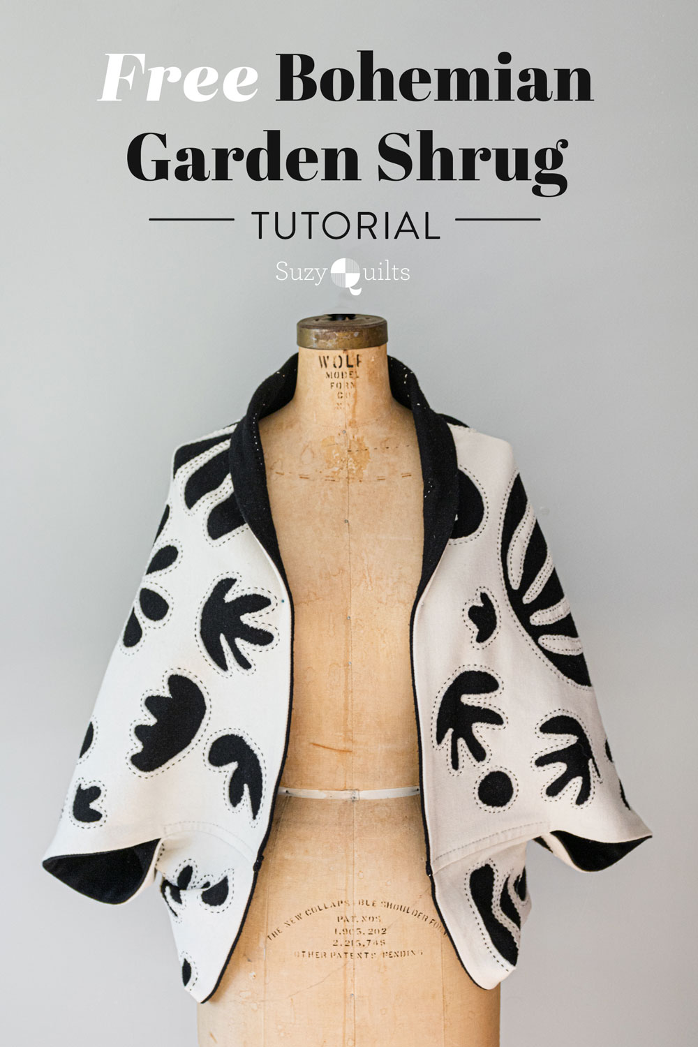 Sewing with knits doesn't have to be stressful! Read this informative post for tips and tricks about working with knits, and use what you learned to make your own Bohemian Garden shrug with step by step photos! suzyquilts.com #quilting #sewingdiy