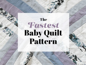 The Maypole design is the fastest baby quilt pattern you can make! It's beginner friendly and made using large strips of fabric. suzyquilts.com #babyquilt #quilting