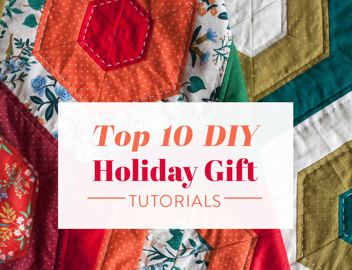 Find fast and fun presents that add a homemade touch to the holidays with our top 10 DIY holiday gift tutorials! suzyquilts.com #quilting #sewingdiy