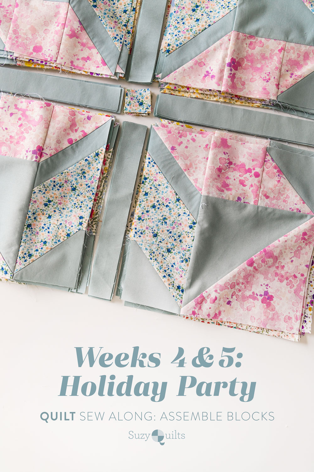 In Weeks 4 and 5 of the Holiday Party sew along we assemble our quilt blocks. Check out these extra tips and troubleshooting help! suzyquilts.com #sewalong #quilting