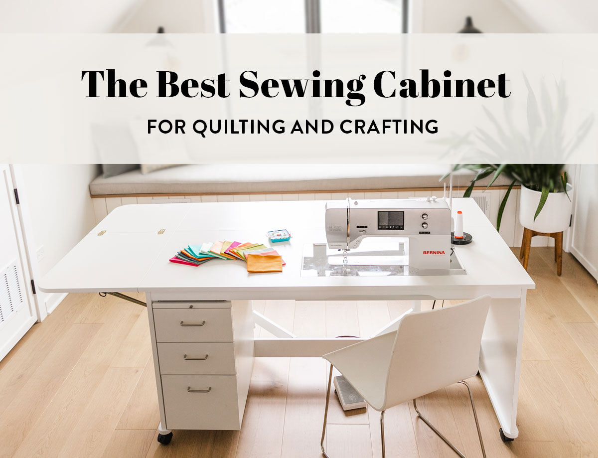 I have found the best sewing cabinet for quilting and crafting! Folding leaves, legs on wheels and lots of storage are just some of the reasons I love my sewing cabinet. This is an honest review with no sponsorship and no affiliate money. suzyquilts.com #sewingcabinet #sewingtable