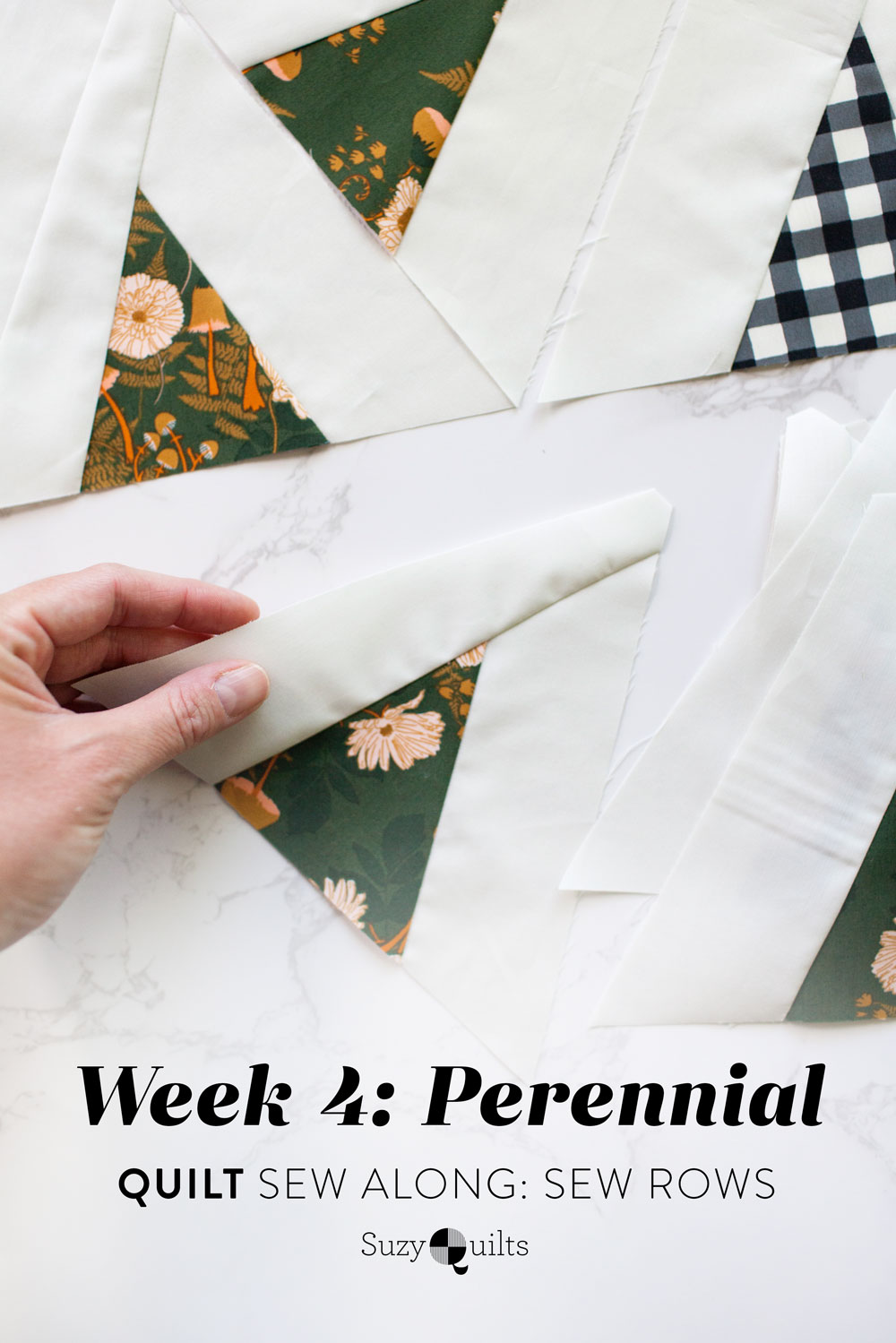 In week 4 of the Perennial quilt sew along we sew our triangles into rows. Check out these tips and video tutorials!