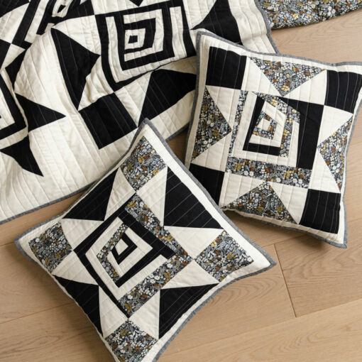 Shining Star pillow extension pattern makes an 18" square pillow and is perfect for using scraps or fat quarters!