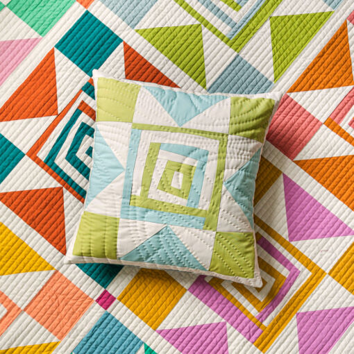 The Shining Star quilt and pillow pattern bundle includes instructions for queen, twin, throw and baby quilts as well as an 18" square pillow
