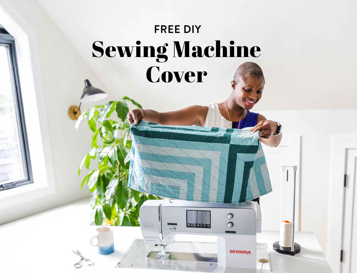 Make a DIY sewing machine cover to fit any sewing machine with this free tutorial. Use the Fireside pattern to make it minimal and modern! suzyquilts.com #quilting #sewingtutorial