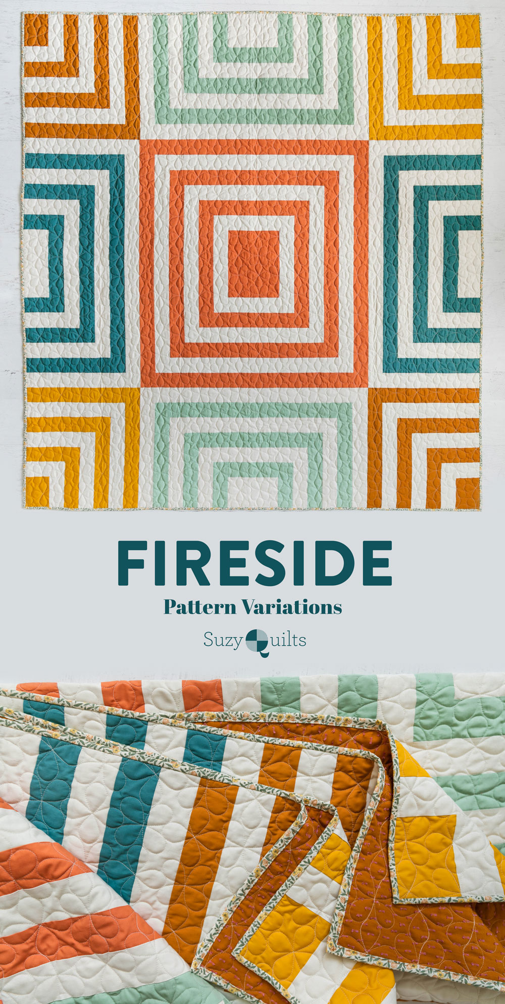 The Fireside Quilt pattern includes instructions for multi-color and limited-color variations. Follow some of these simple adjustments to make lots of different variations of this beginner-friendly quilt pattern! suzyquilts.com