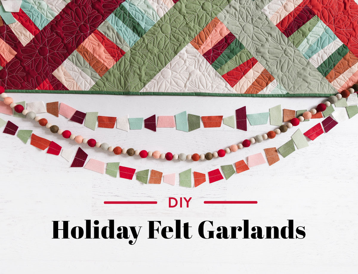 Learn how to make simple felt garlands for the holidays with this easy tutorial! DIY holiday garlands have never looked this good! suzyquilts.com