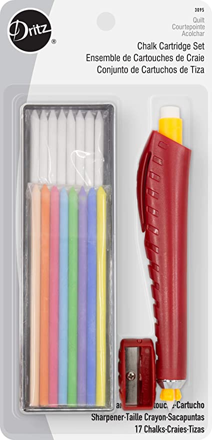 5 Minute Guide to Quilt Marking Tools: An interchangable chalk marker set with many different colors of chalk, a sharpener, and a holder. #quilting #sewingdiy suzyquilts.com